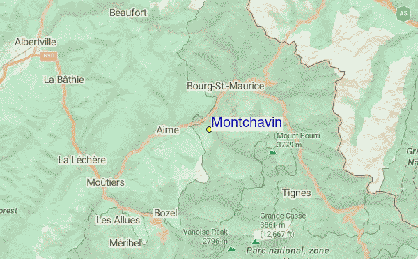 Montchavin Location Map