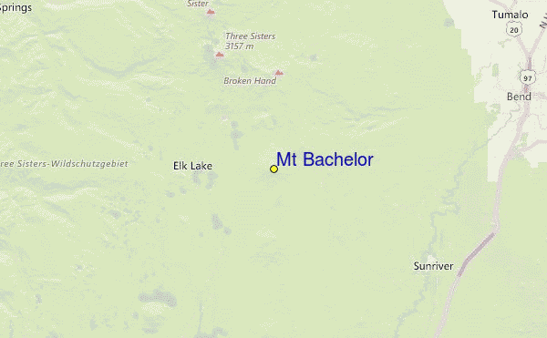 Mt Bachelor Location Map