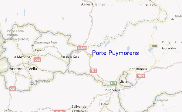 Porté Puymorens Location Map