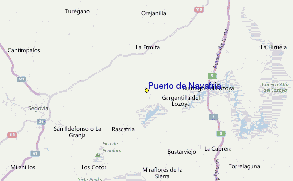 Puerto de Navafria Location Map