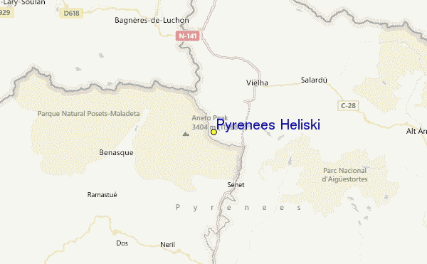Pyrenees Heliski Location Map