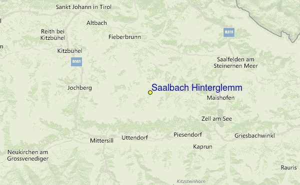 Saalbach Hinterglemm Location Map