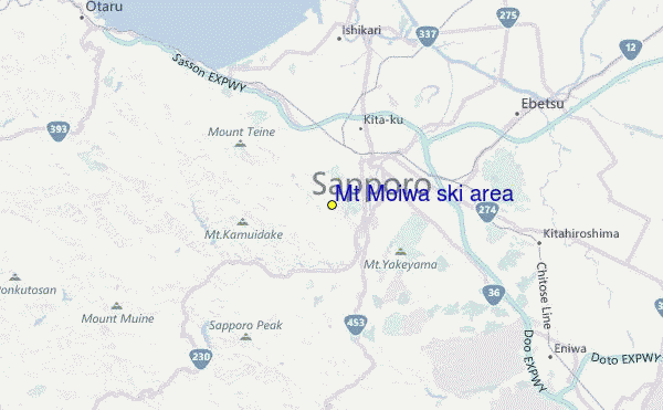 Mt Moiwa ski area Location Map