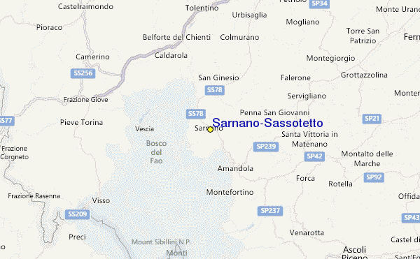 Sarnano-Sassotetto Location Map