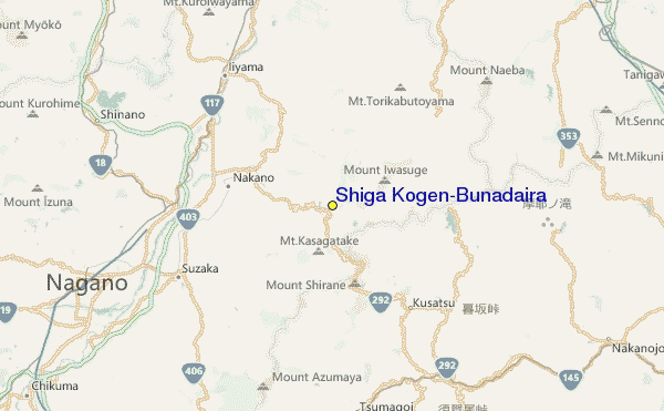 Shiga Kogen-Bunadaira Location Map