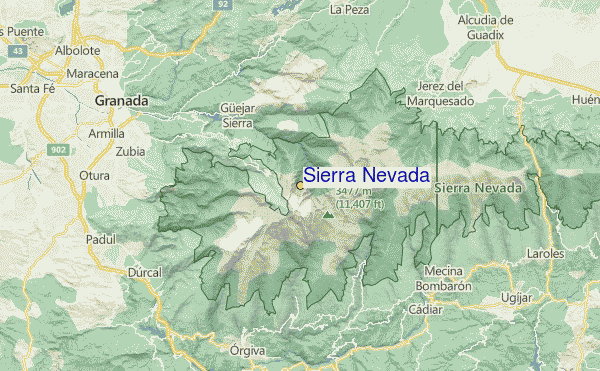 serra nevada espanha mapa Previsão do termpo, relatório de neve e informações da estância de 