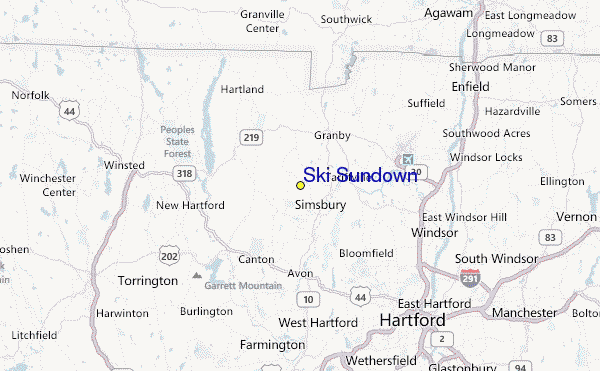 Ski Sundown Location Map