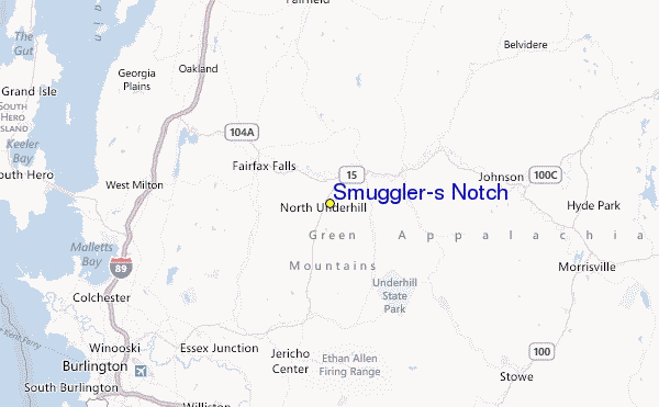 Smuggler's Notch Location Map