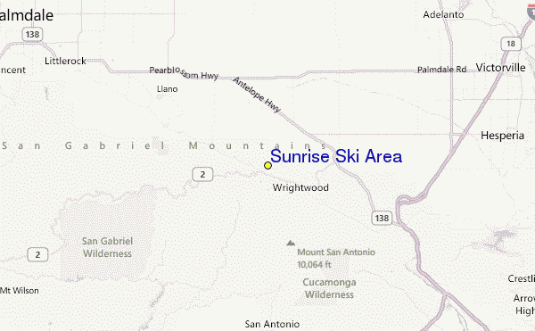 Sunrise Ski Area Location Map