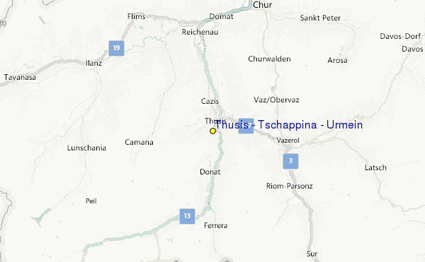 Thusis - Tschappina - Urmein Location Map
