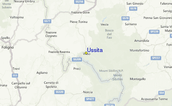 Ussita Location Map