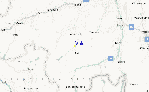 Vals Location Map