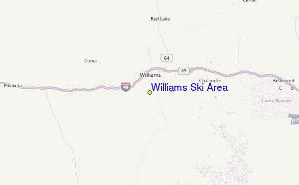 Williams Ski Area Location Map