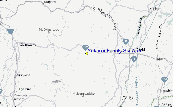 Yakurai Family Ski Area Location Map