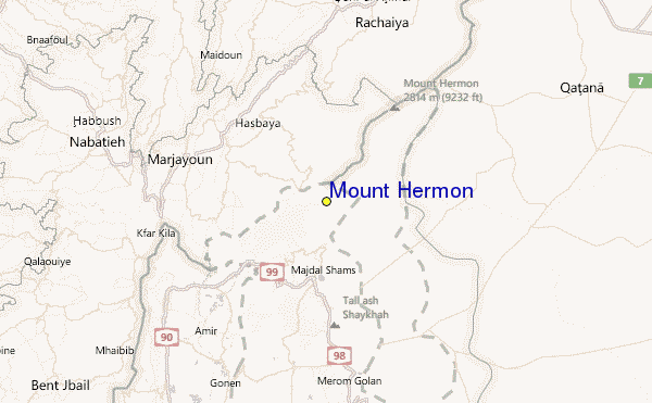 Mount Hermon Location Map