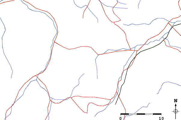Roads and rivers close to Aizu Kogen Daikurayama