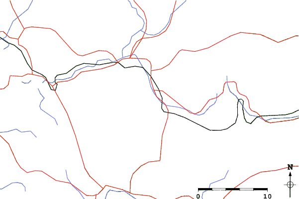 Roads and rivers close to Akabane