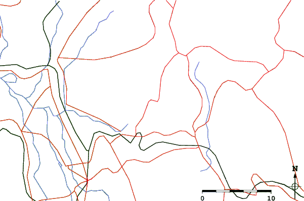 Roads and rivers close to Nekoma Mountain South Area