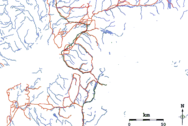 Roads and rivers close to Alyeska Resort