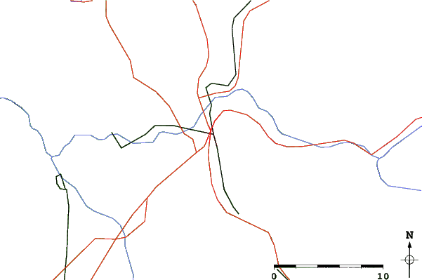 Roads and rivers close to Annecy-LeSemnoz