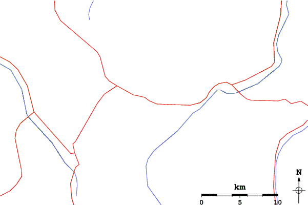 Roads and rivers close to Arkhyz