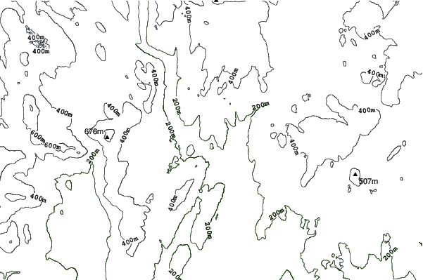 Baker Mountain neighbourhood contours