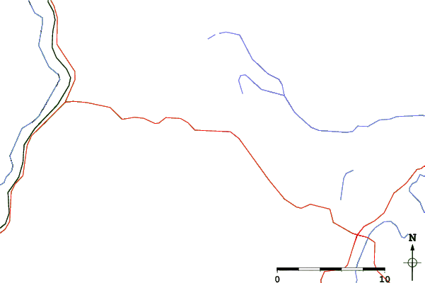 Roads and rivers close to Balsams Wilderness
