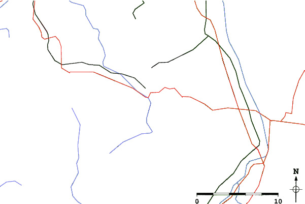 Roads and rivers close to Bayrischzell/Sudelfeld