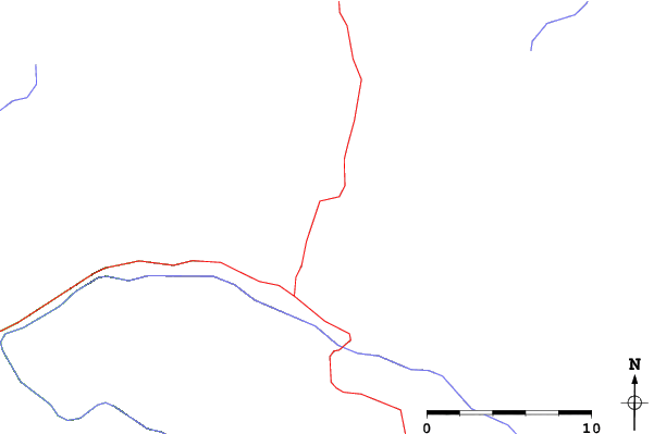 Roads and rivers close to Big Horn Ski Resort