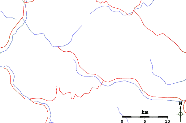 Roads and rivers close to Boge Ski Center