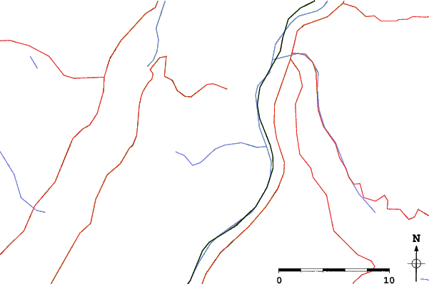 Roads and rivers close to Brentonico