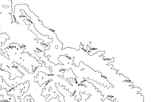 Bukovytsia Ski Area neighbourhood contours