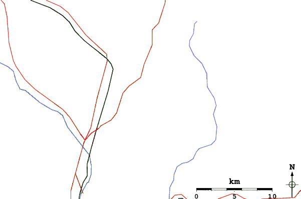 Roads and rivers close to Burke Mountain