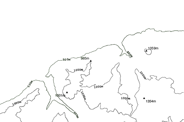 Calafate Mountain Park neighbourhood contours