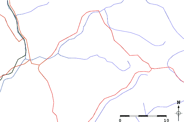 Roads and rivers close to Ceillac en Queyras