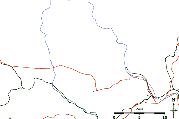 Roads and rivers close to Černý Důl