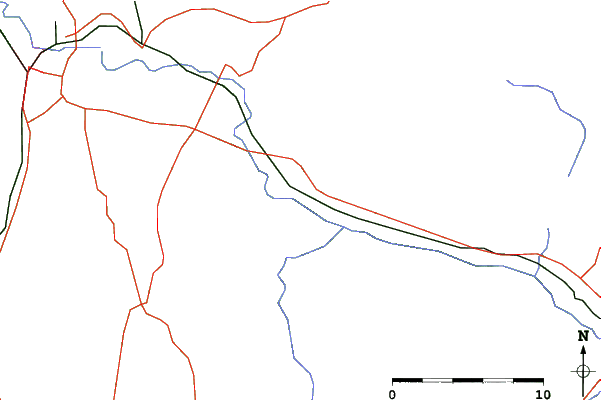 Roads and rivers close to Cochran