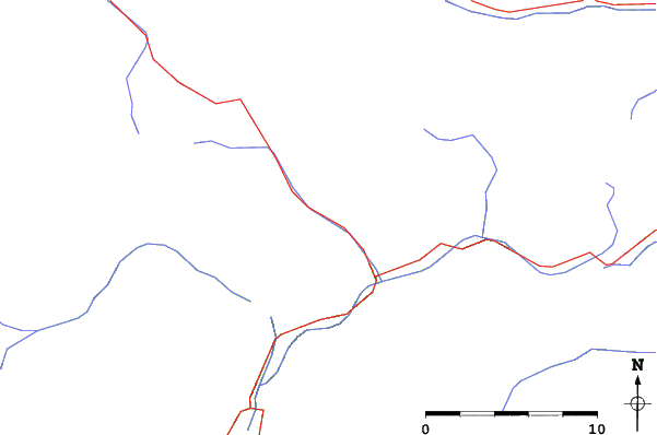 Roads and rivers close to Comelico Superiore