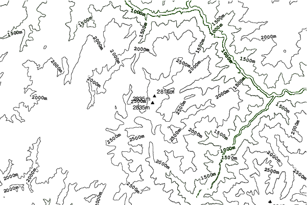 Cottonwood Butte neighbourhood contours