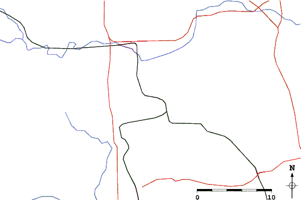 Roads and rivers close to Devils Head