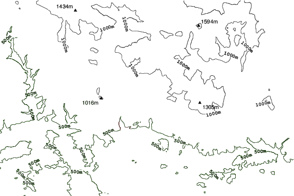 Dolní Dvůr - Luisino údolí neighbourhood contours