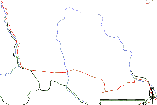 Roads and rivers close to Dolní Dvůr - Luisino údolí