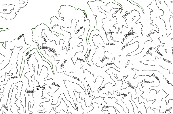 Donnersbachwald neighbourhood contours