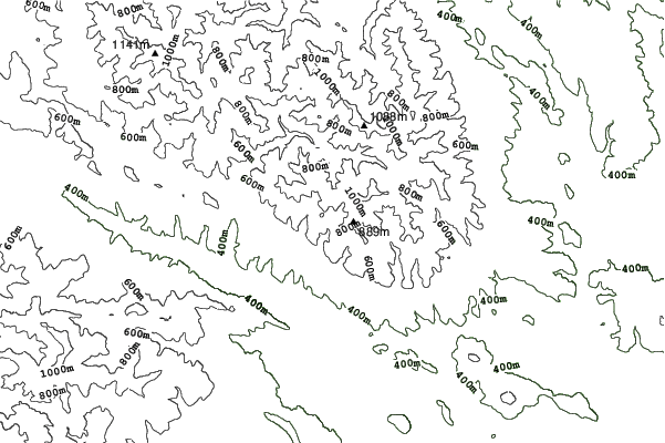 Drienica - Lysa Hora neighbourhood contours