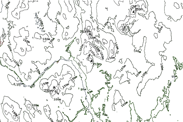 Eaton Mountain neighbourhood contours