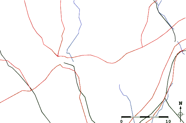 Roads and rivers close to Eaton Mountain