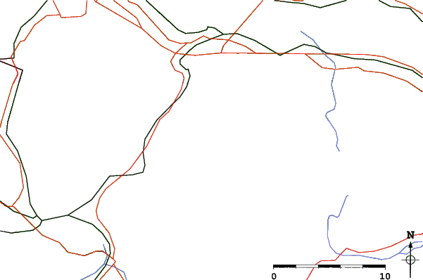 Roads and rivers close to Einsiedeln
