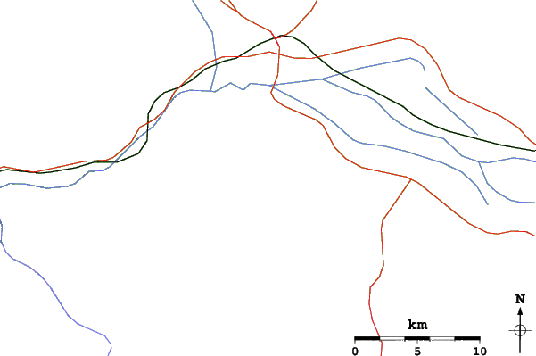 Roads and rivers close to Ergan Mountain Ski Center