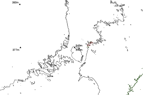 Glen Eden Ski Area neighbourhood contours