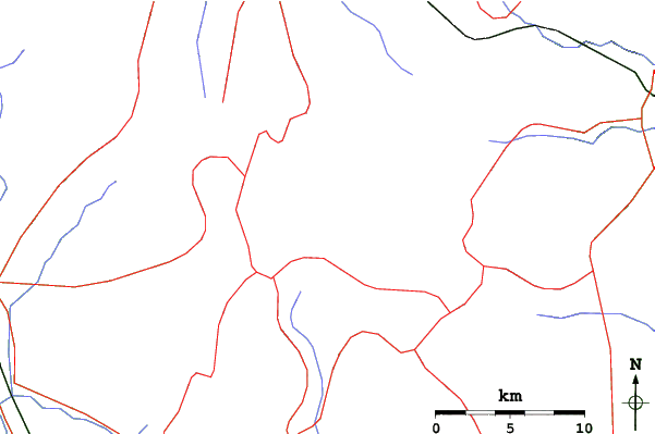 Roads and rivers close to Grandeko Ski Resort
